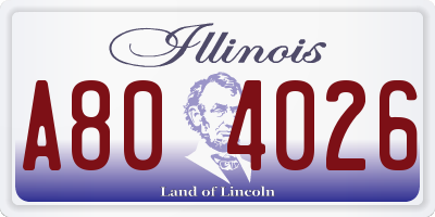 IL license plate A804026