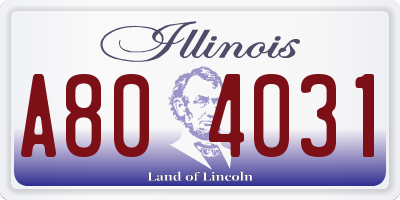 IL license plate A804031