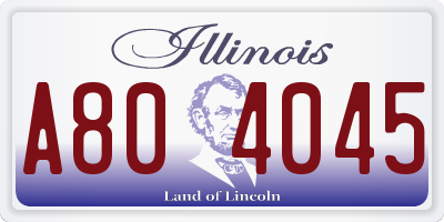 IL license plate A804045