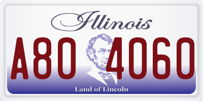 IL license plate A804060