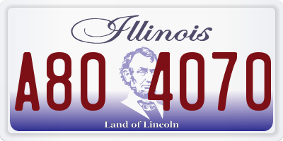 IL license plate A804070