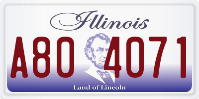 IL license plate A804071