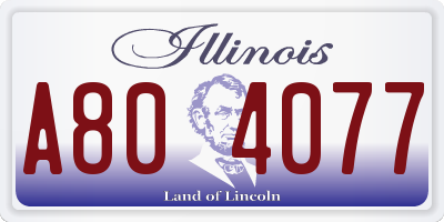 IL license plate A804077