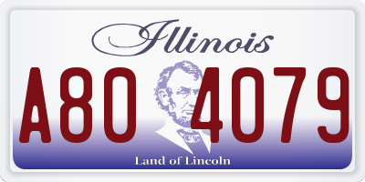 IL license plate A804079