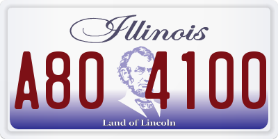 IL license plate A804100
