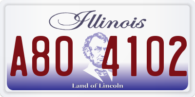 IL license plate A804102