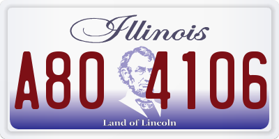 IL license plate A804106