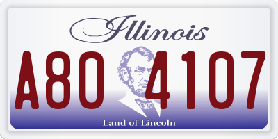 IL license plate A804107