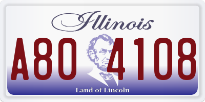 IL license plate A804108