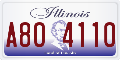 IL license plate A804110