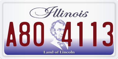 IL license plate A804113