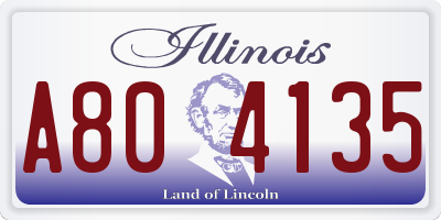 IL license plate A804135