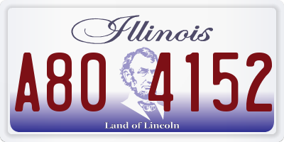 IL license plate A804152