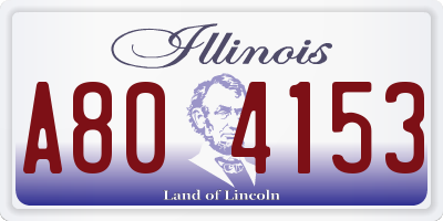 IL license plate A804153