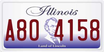 IL license plate A804158
