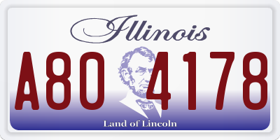 IL license plate A804178