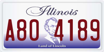 IL license plate A804189