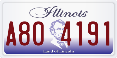 IL license plate A804191