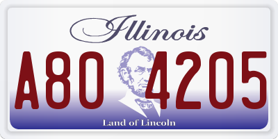 IL license plate A804205