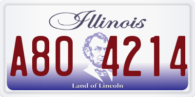IL license plate A804214