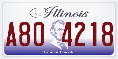 IL license plate A804218
