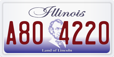 IL license plate A804220