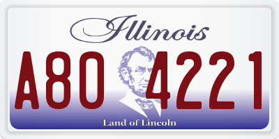 IL license plate A804221