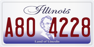 IL license plate A804228