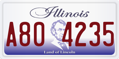 IL license plate A804235