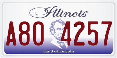 IL license plate A804257
