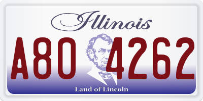 IL license plate A804262