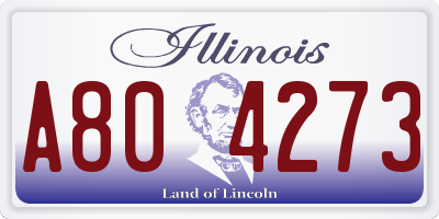 IL license plate A804273