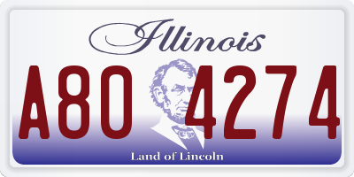 IL license plate A804274