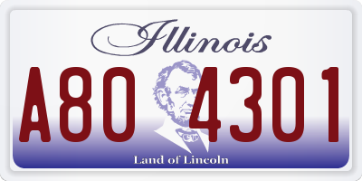 IL license plate A804301