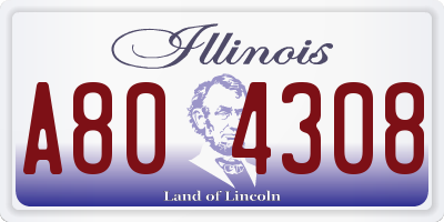 IL license plate A804308