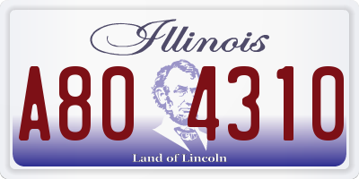 IL license plate A804310
