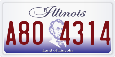 IL license plate A804314