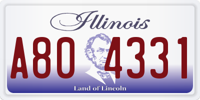 IL license plate A804331