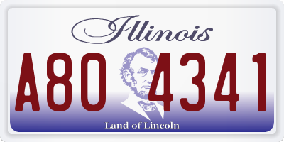 IL license plate A804341