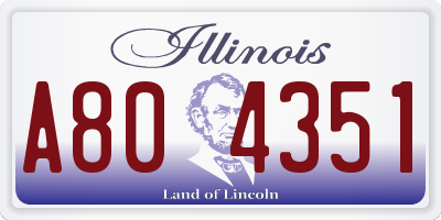 IL license plate A804351