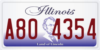 IL license plate A804354