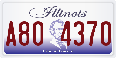 IL license plate A804370