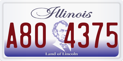 IL license plate A804375