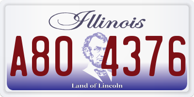 IL license plate A804376
