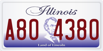 IL license plate A804380