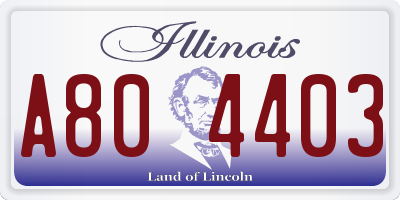 IL license plate A804403