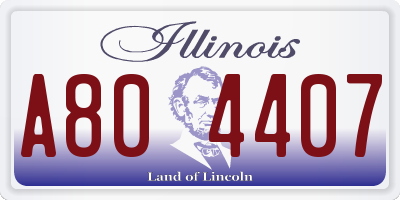 IL license plate A804407