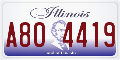 IL license plate A804419