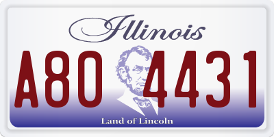 IL license plate A804431