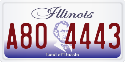 IL license plate A804443